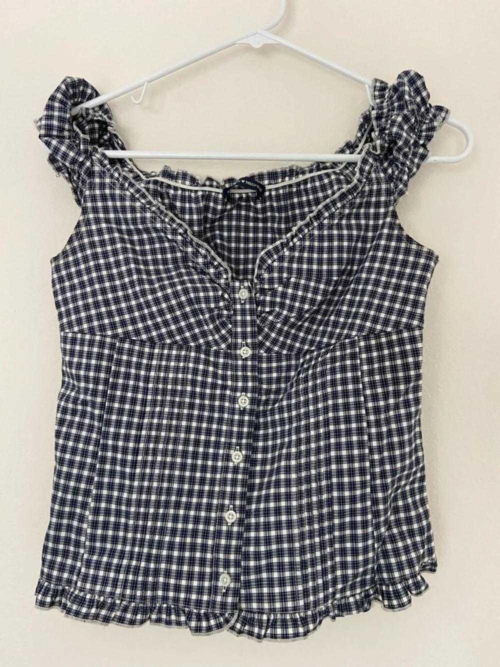 Brandy Melville navy and cream Top - Picture 1 of 3